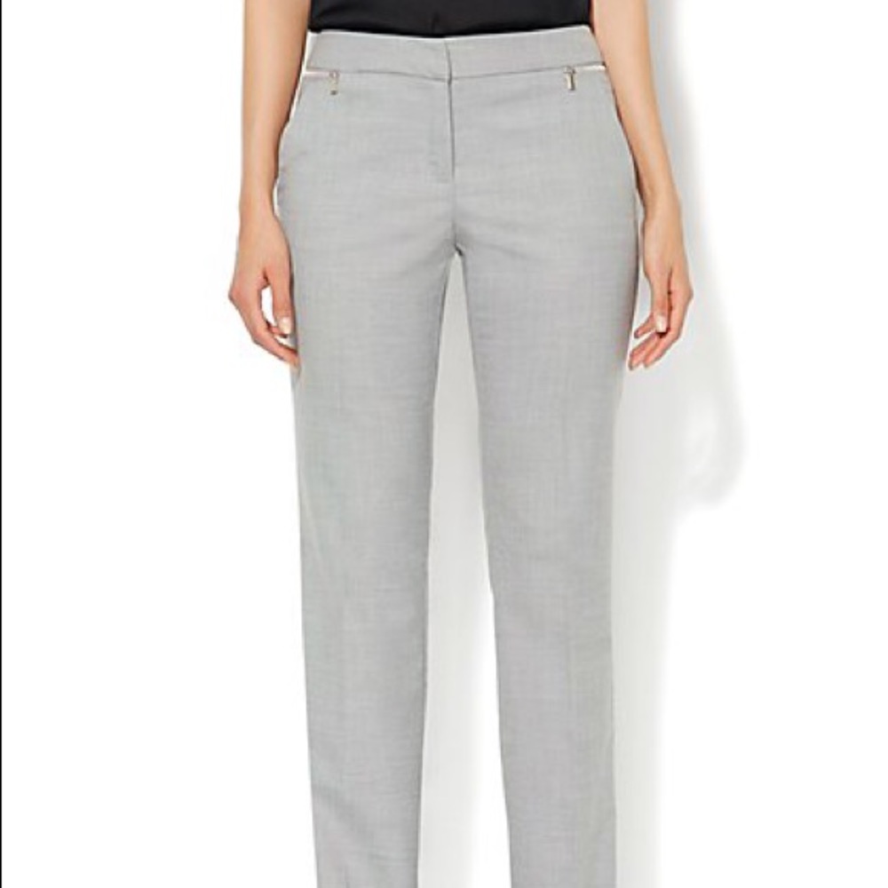 7th Ave Slim Leg Pant- Light Heather Grey